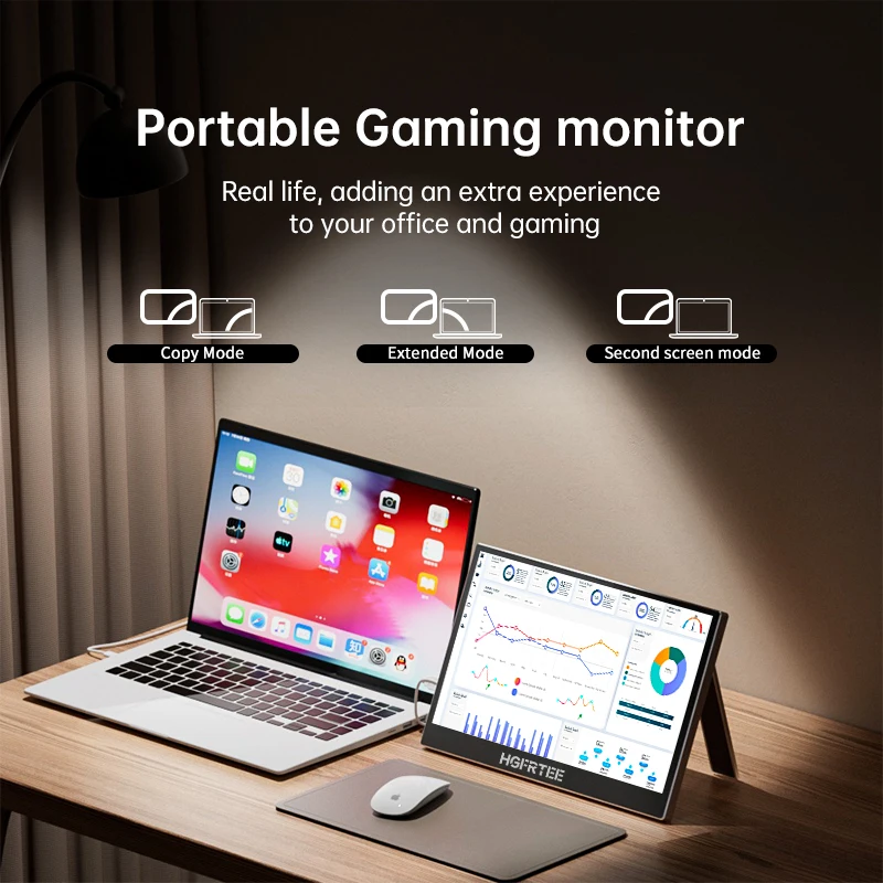 شاشة محمولة HGFRTEE مقاس 11.6 بوصة مع USB-C وتشغيل HDMI صغير لأجهزة الكمبيوتر والهاتف PS4 Xbox Switch #2