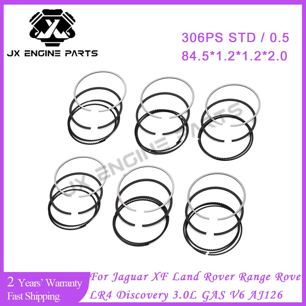 306PS Engine Piston Ring Set For Jaguar XF XE XJ Land Rover 3.0 Range Rover Sport Velar Discovery LR4 3.0L AJ126 LR062617