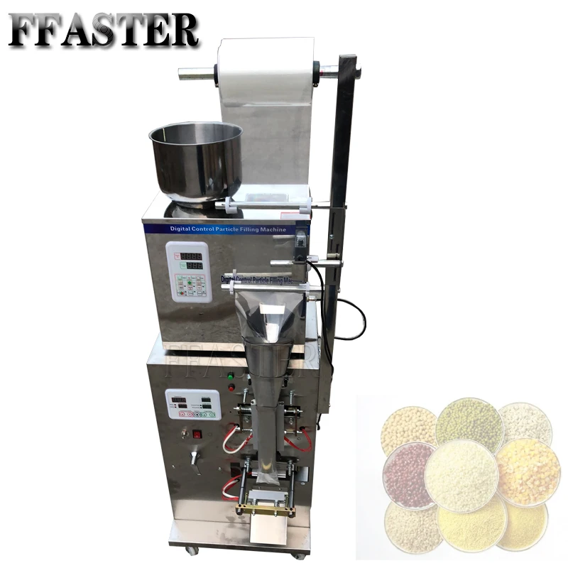 Commercial Fully Automatic Particle Powder Packaging Machine Back Sealing Three Side Sealing Screw Filling Machine