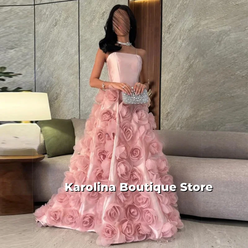 Sukienka wieczorowa szyta na miarę, uroczy kołnierzyk łódkowy, ręcznie robione kwiaty, krój A, bez pleców, długa sukienka na przyjęcie z trenem.