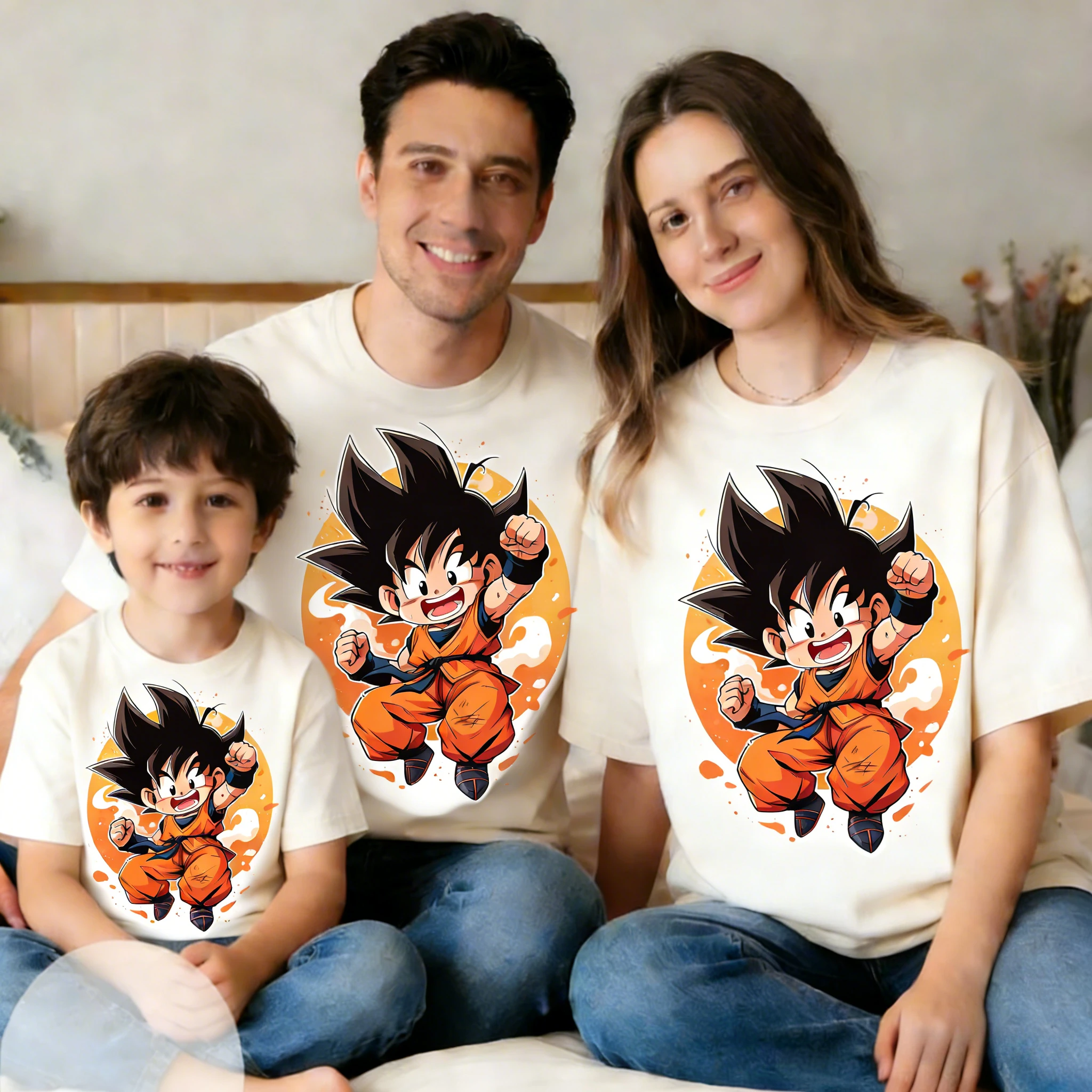 2026 Summer Dragon Ball Retro High Quality Cotton Oversized T-shirt Goku Printed Unisex Family Children's Casual Short Sleeves