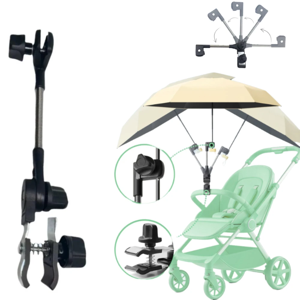 Universal Umbrella Mount Stand for Wheelchairs, Camping Chair Rainproof Sun Shade Equipment, Adjustable Bracket Sun Shade Holder image 3