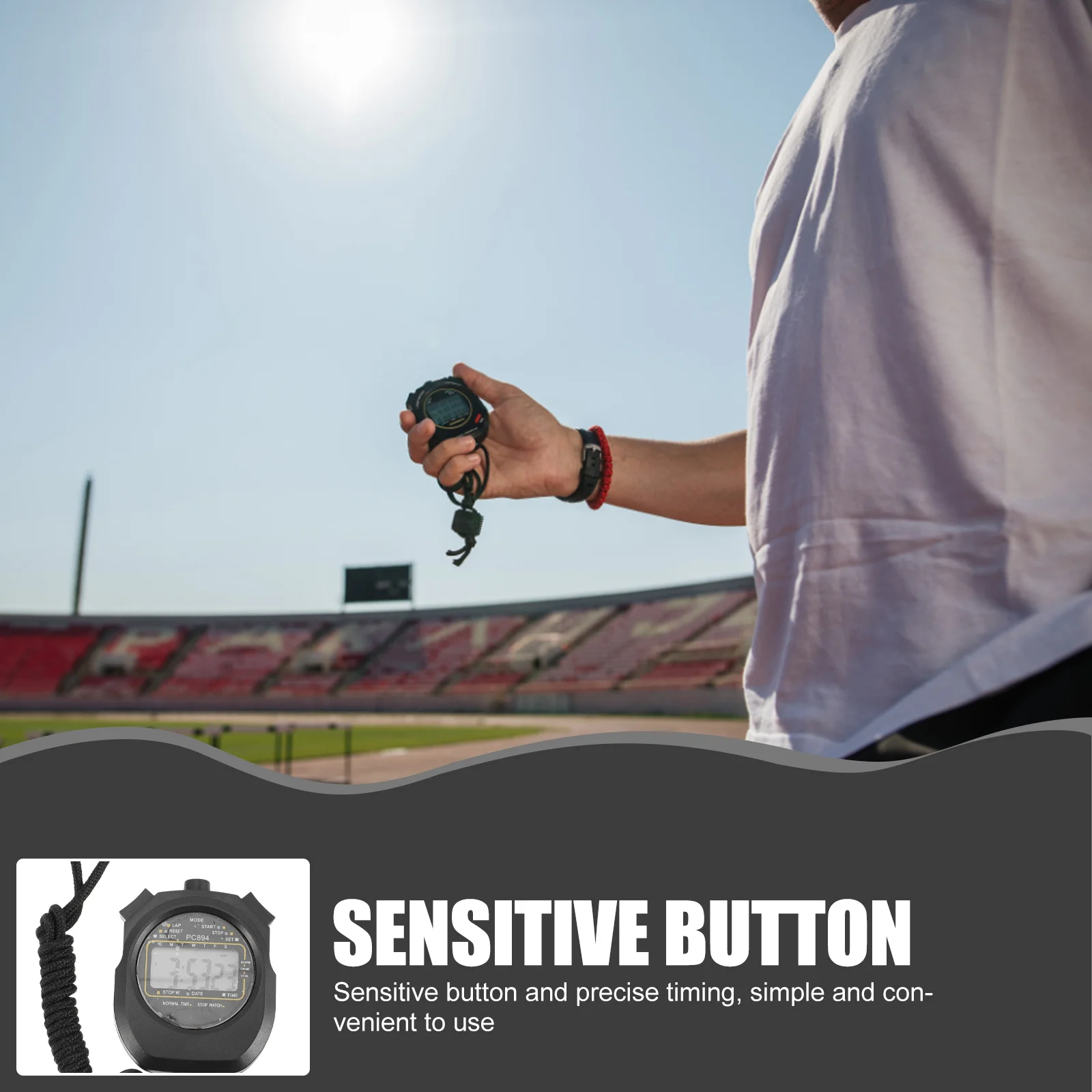 

1Set Digital Stopwatch Whistle Electronic Sports Timer Multi-Function Large Display for Referees Coaches Athletes Handheld