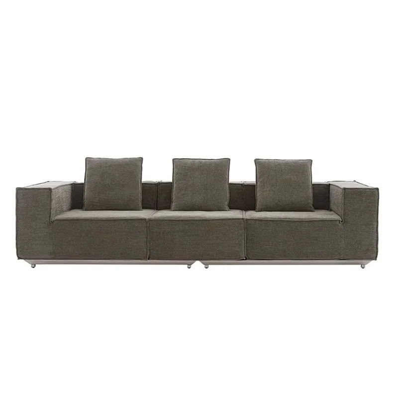 

Tofu block sofa corduroy fabric living room modern simple Italian sofa