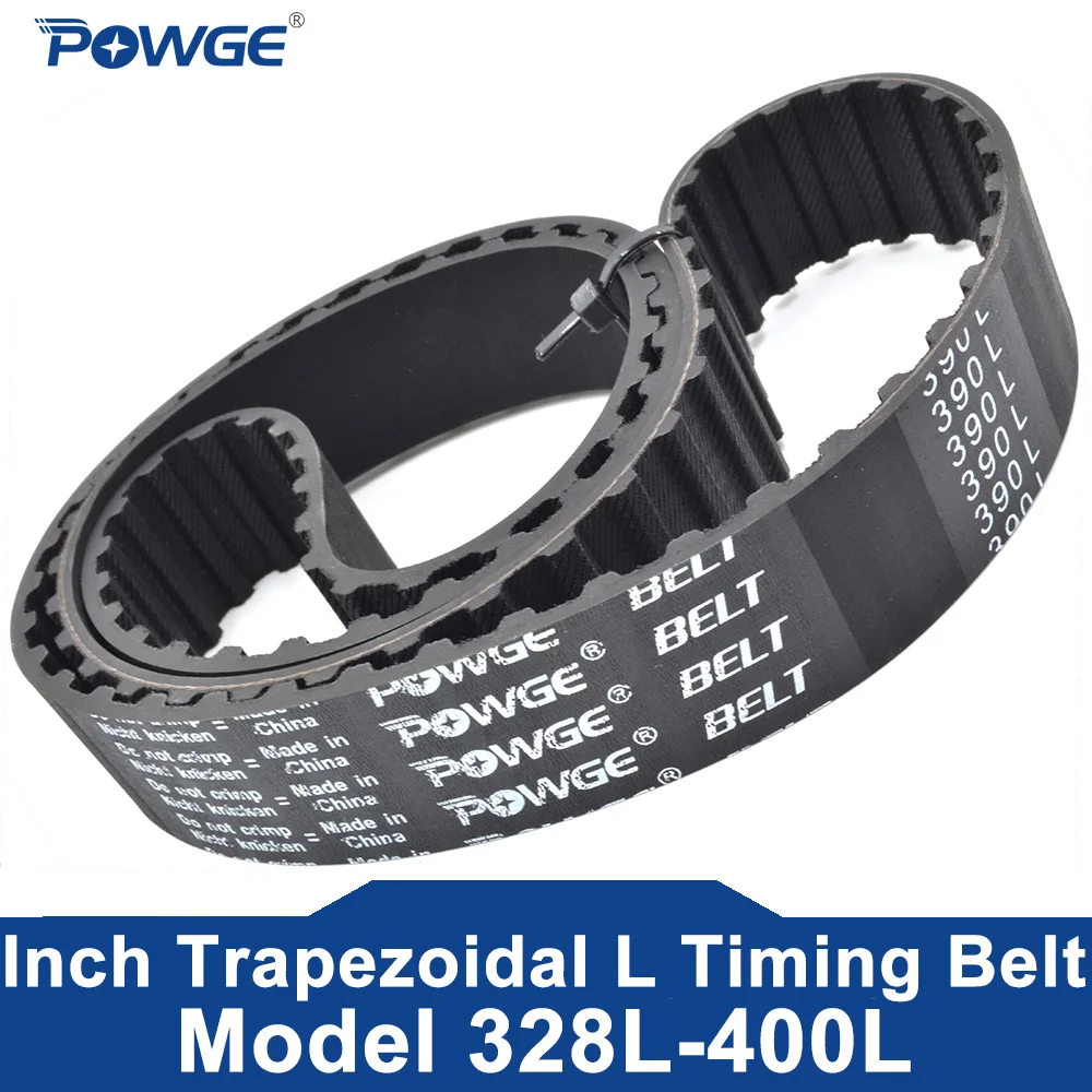 POWGE 2PCS L Timing belt Lp= 328 330 334 337 341 345 348 352 355 360 364 367 371 375 382 387 390 394 397 400 Width 9-50mm Rubber