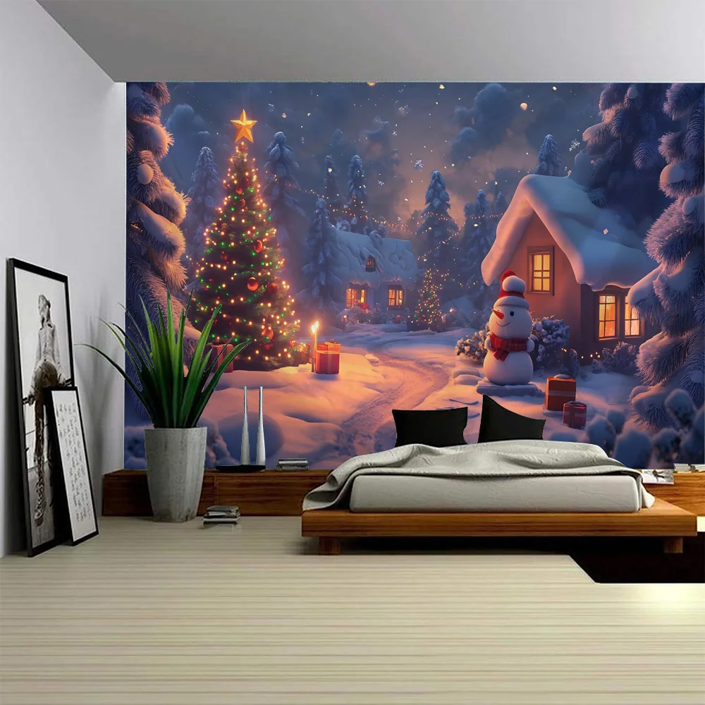

Christmas tapestry Santa Claus Christmas ball background wall hanging holiday decoration household items wall decoration