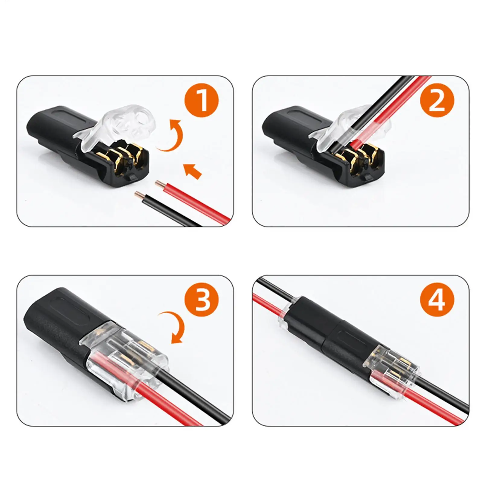 

Wire Connectors Plug In Quick Fasteners 50-Piece LED Light Strip Connectors For Car Strip Lights Crafting Low-Voltage Decor