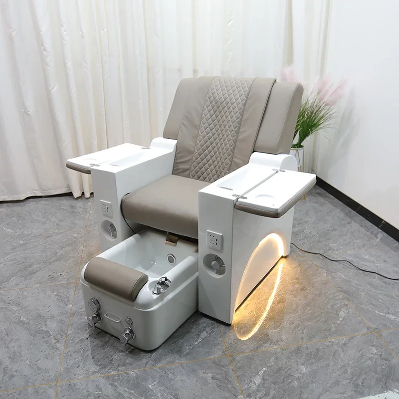 Modern Pedicure Spa Massage Chair Nail Salon Jacuzzi Foot Spa Pedicure Manicure Chair For Clients With Lamp