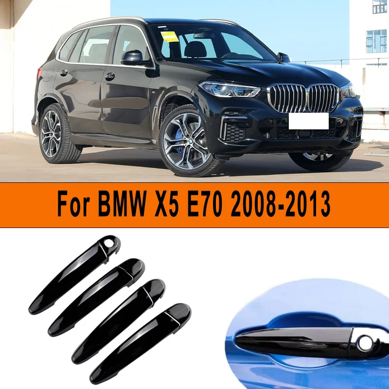 

Glossy Black Chrome Car Door Handle Cover Trim Sticker Styling Auto Exterior Accessories for BMW X5 E70 2008-2013 2012 2011 2010