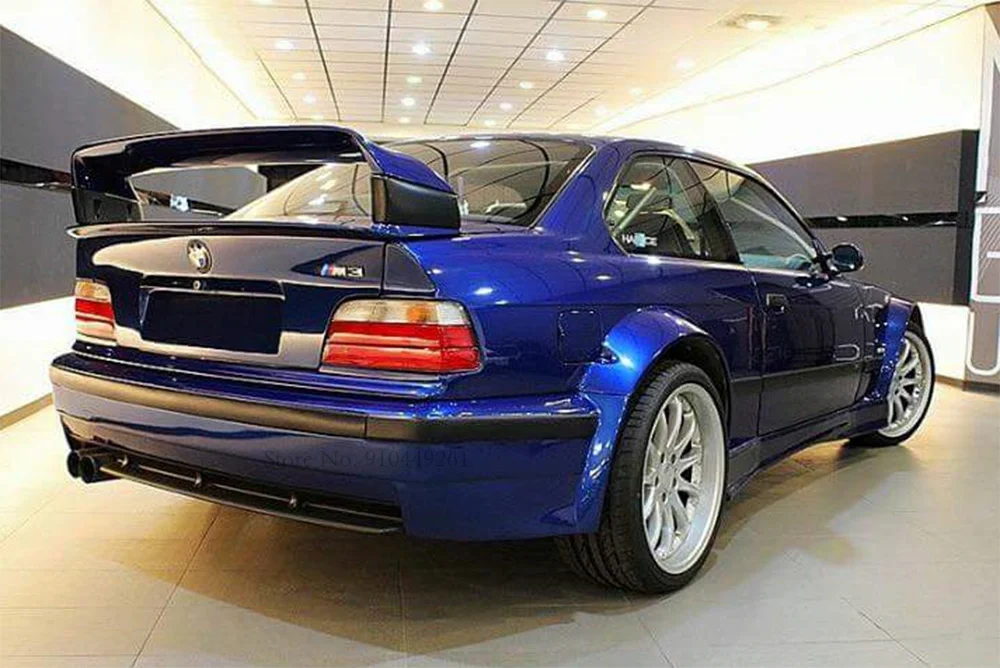 For 1990--2000 BMW E36 M3 Sedan Coupe Spoiler Four Section High Quality ABS Plastic Gloss Black Spoiler Trunk Boot Wing Spoiler