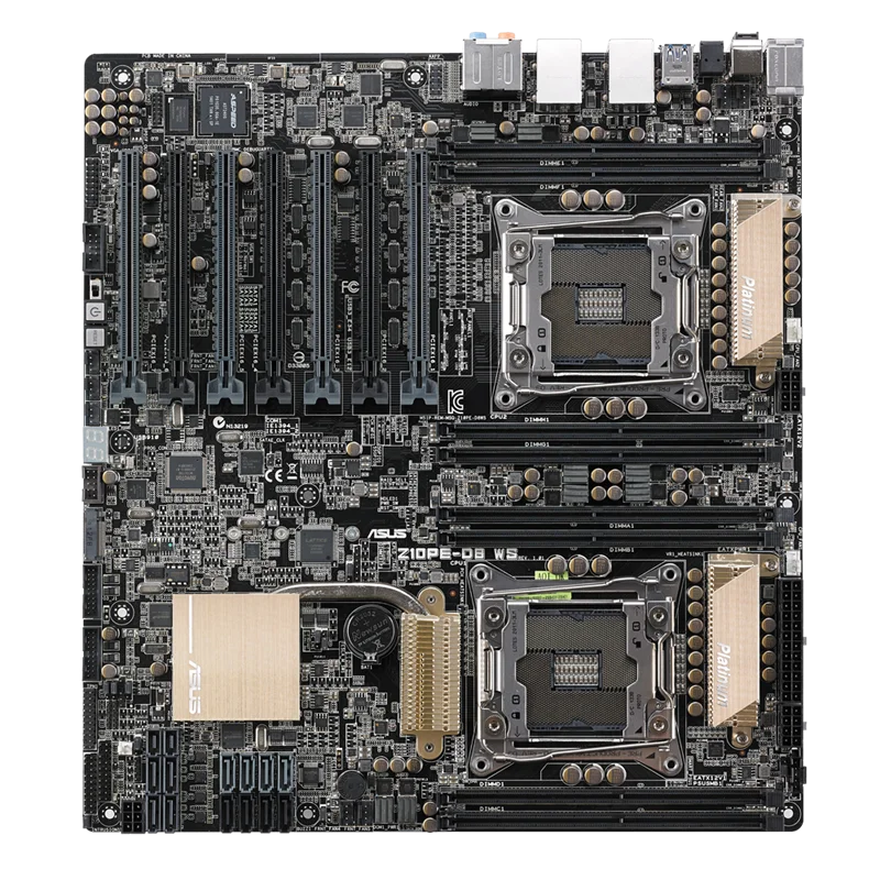 ASUS Z10PE-D8 WS LGA 2011-3 motherboard memoria ram ddr4 C612 PCH CPU Intel Xeon E5-2699 v4  2697 v4 2697 v3 2690 v3 M.2 EEB view 4