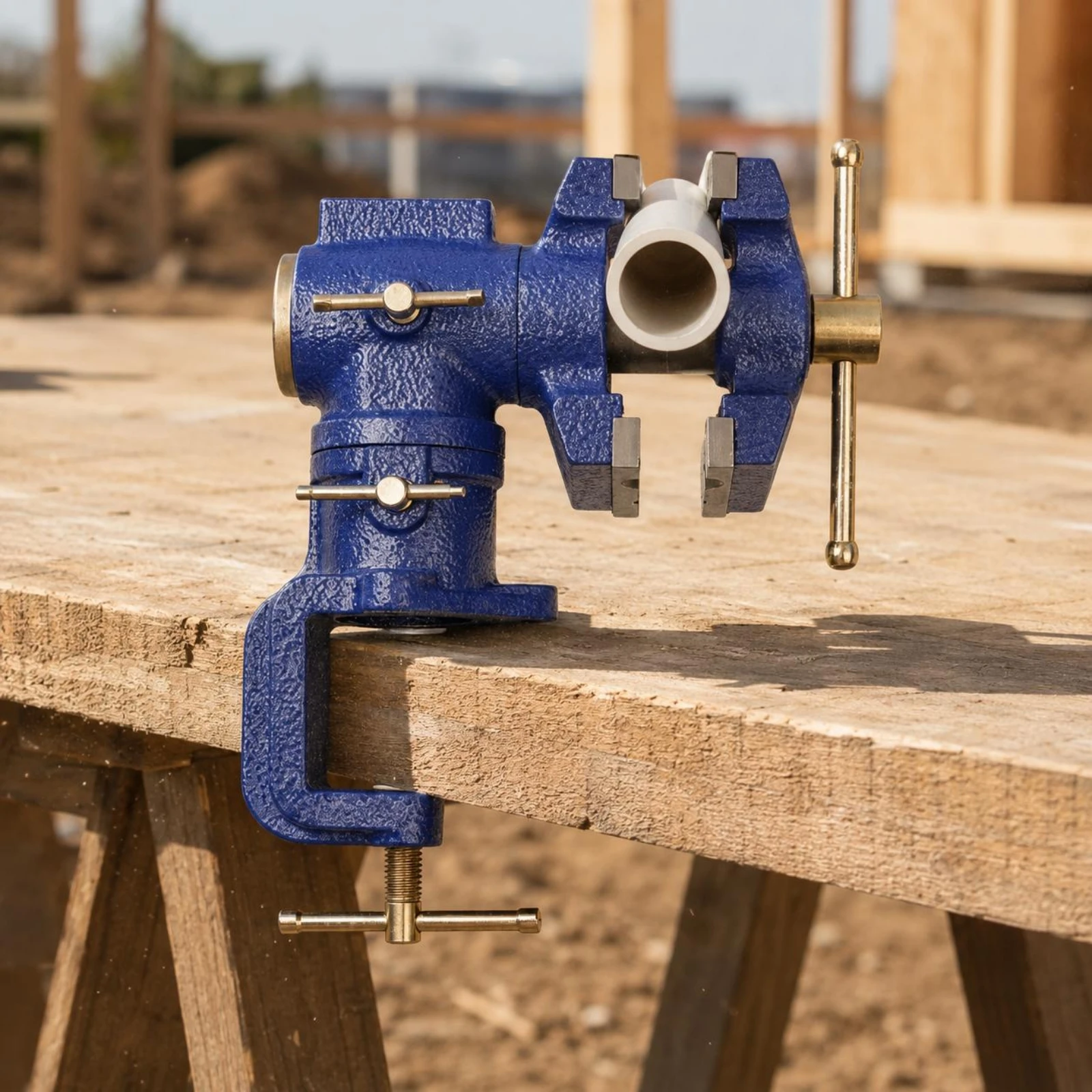 Rotating Clamp-on Bench Vise Anti-Slip Grip Hand Tool for Workbench