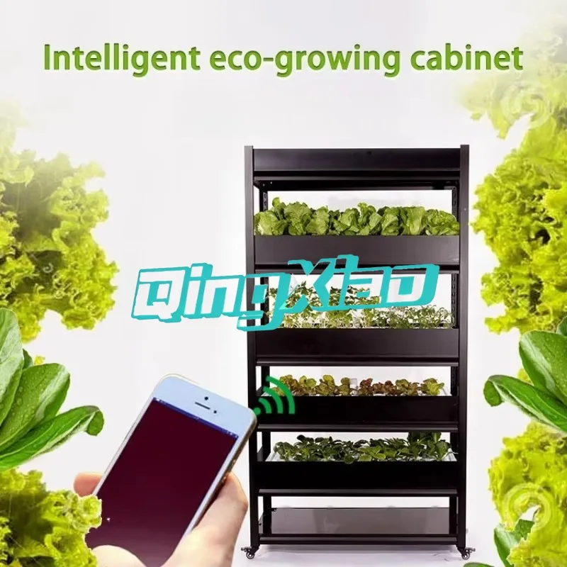 Intelligent Multi Layer Hydroponic Cabinet With Led Grow Light Soilless Cultivation For Indoor Vegetable Flower Planting