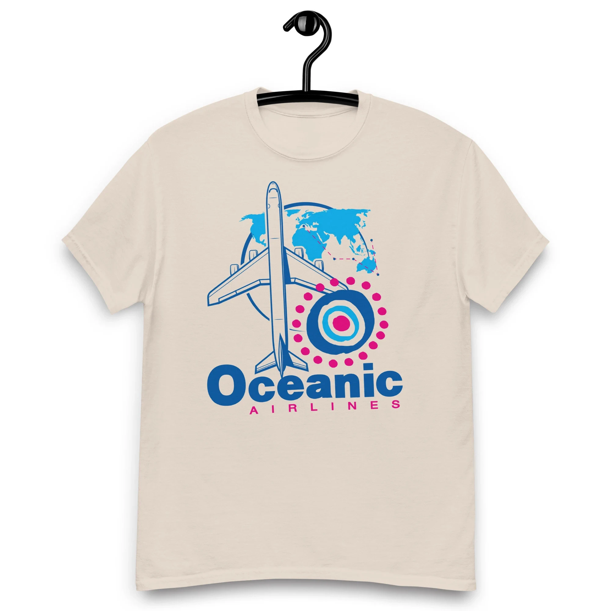 Best Selling New Oceanic Airlines T-shirt Graphic T Shirts Retro Streetwear High-quality Crew-neck Short-sleeved Men's T-shirt