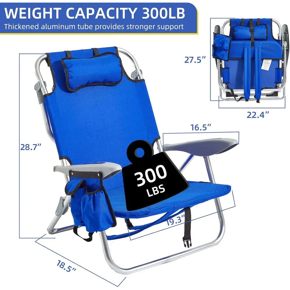 Blue Outdoor Beach and Camping Chair