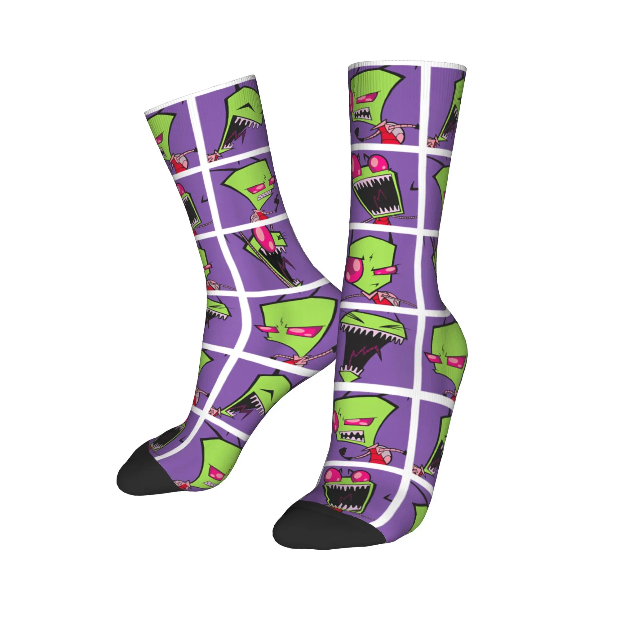 Harajuku  Invaders Zims  Mood Cartoon  Sports Socks  Polyester Long Socks for Unisex Non-slip,