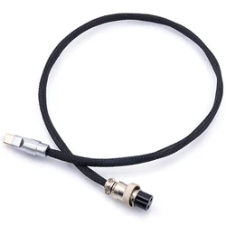 Silver Plated OCC High-fidelity Hifi DC Power Cable GX16-2 Pin To USB  Type-C  Dedicated Audiophile Audio Charging Cable