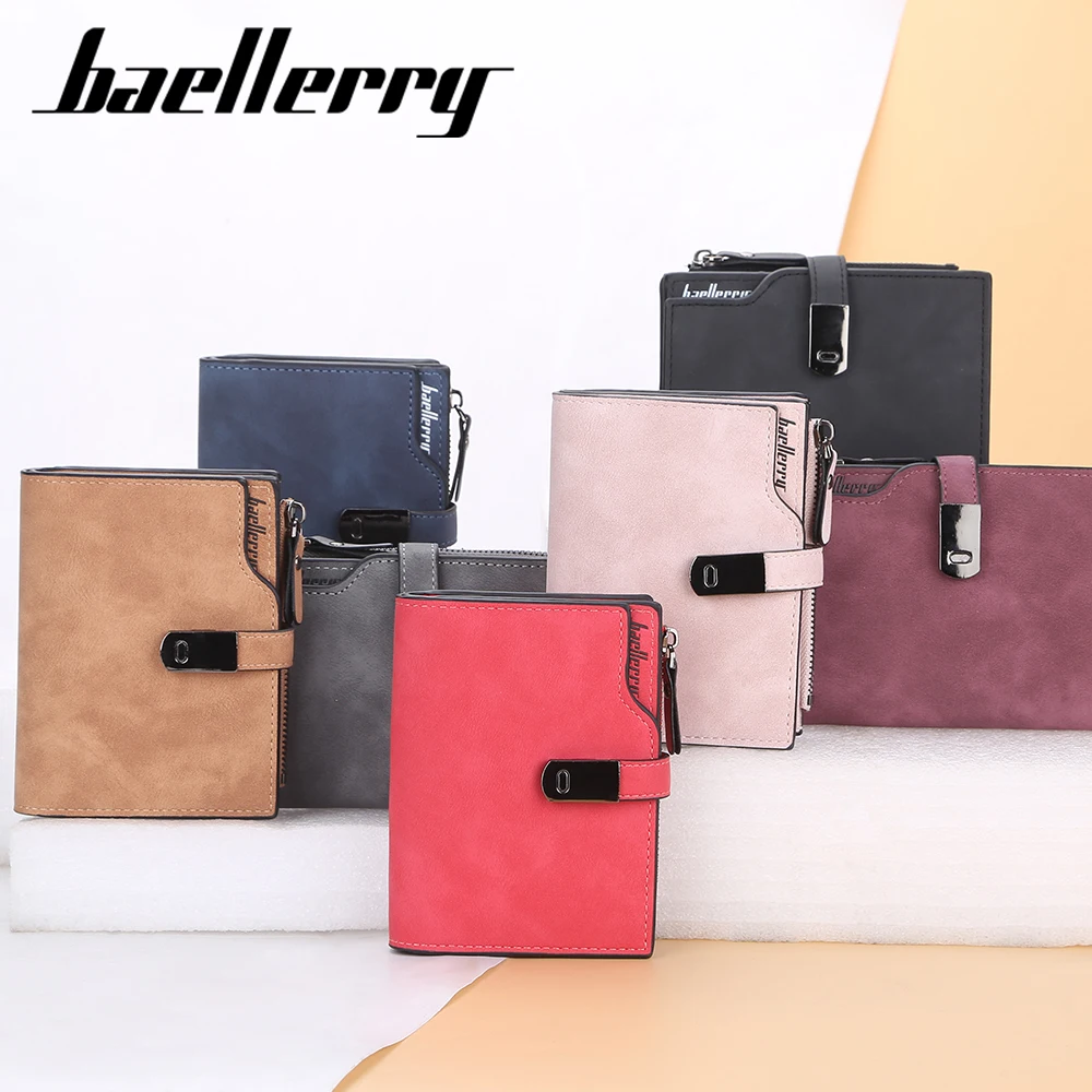 New Women Wallets Short Card Holder Magnetic Buckle Female Purse Coin Pocket High Quality Zipper Wallet For Women image 6