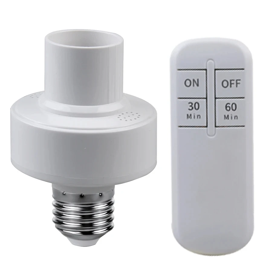 E27 Light Bulb Socket Wireless Remote Control Lamp Bases With Smart Timer Switch Lamp Holder for Pendant Ceiling Lamp Chandelier