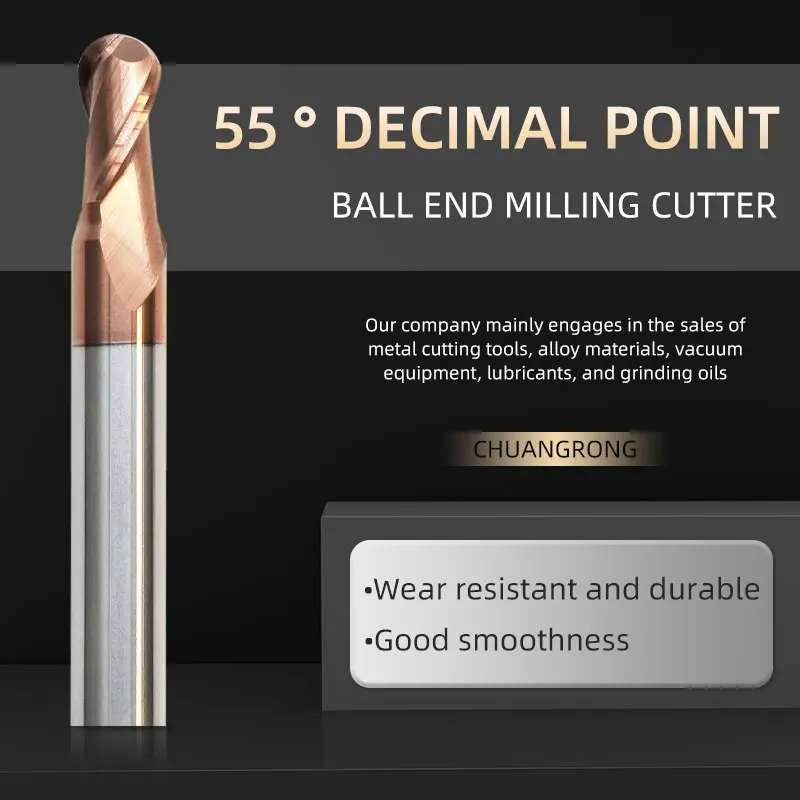 Tungsten Steel Decimal Point Nano Coating Ball End Endmills HRC55 CNC Mechanical Machining Milling Cutter Tools