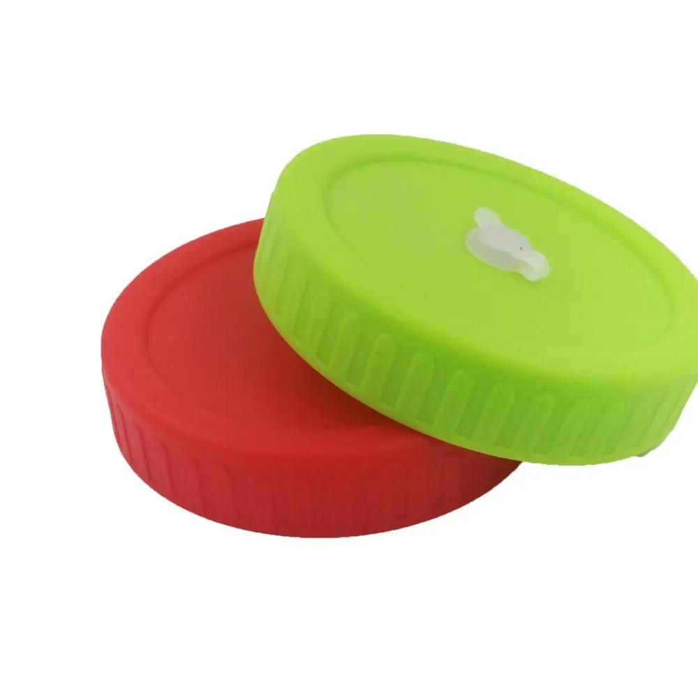 1Pcs New with Hole Mason Jar Lid Reusable Good Seal Spout Lid Leak-proof Plastic Seal Bottle Cover Kitchen Tool