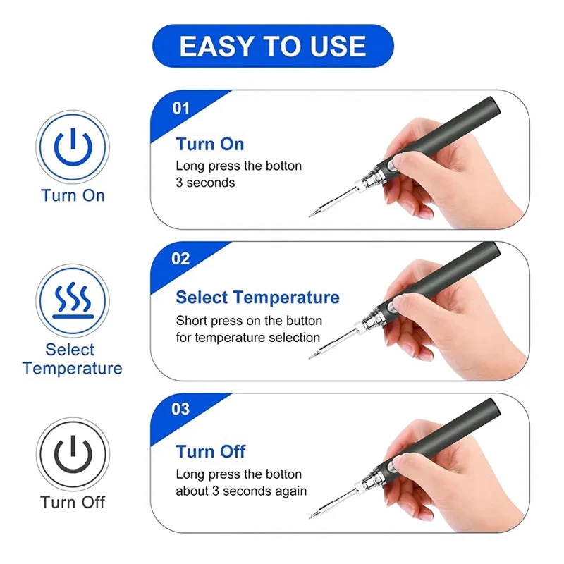 เครื่องเชื่อมชาร์จไร้สาย, ชุดเครื่องเชื่อม USB 5V และ 8W, แบตเตอรี่ลิเธียมชาร์จเร็ว, ซ่อมเชื่อมแบบพกพา
