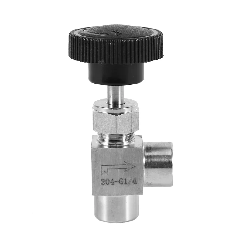 ABRU-5X Needle Valve Adjustable Needle Valve 1/4 Inch Right Angle Female Thread BSP SS304 For Water Gas Oil