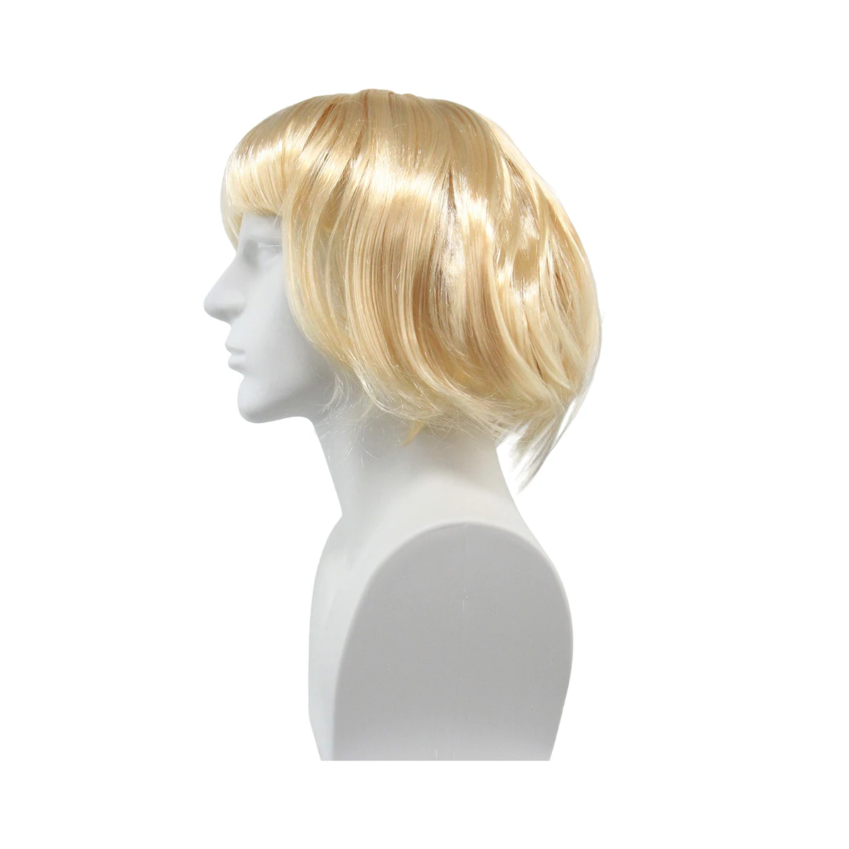 Blonde Short Bob Synthetic Wig, Straight Hair with Bangs for Cosplay, Halloween and Costume Parties image 4