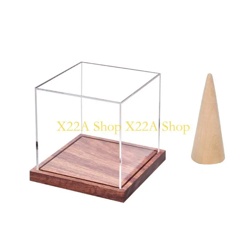 Unique Sturdy Acrylic Rings Display Stand with Base Championship Rings Case Portable for Sports Accessory Storage