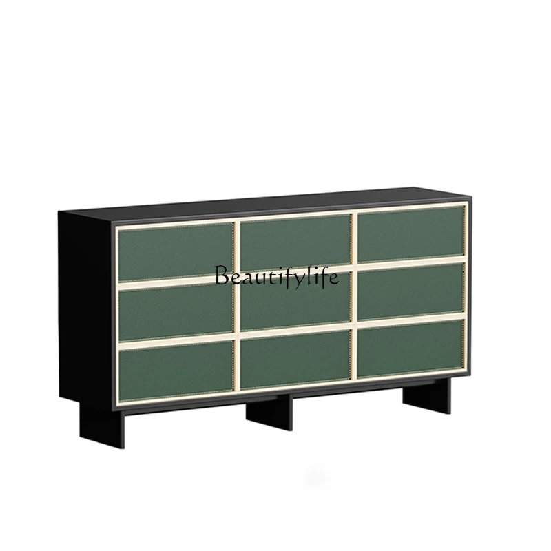 Nordic Retro Solid Wood Chest of Drawers Bedroom Living Room Home Storage Italian Minimalist Storage Cabinet