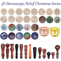 Christmas Wax Seal Stamps Retro Sealing Stamp Head For Festival Gift Wrapping Cards Scrapbooking Seal Stamp DIY Craft