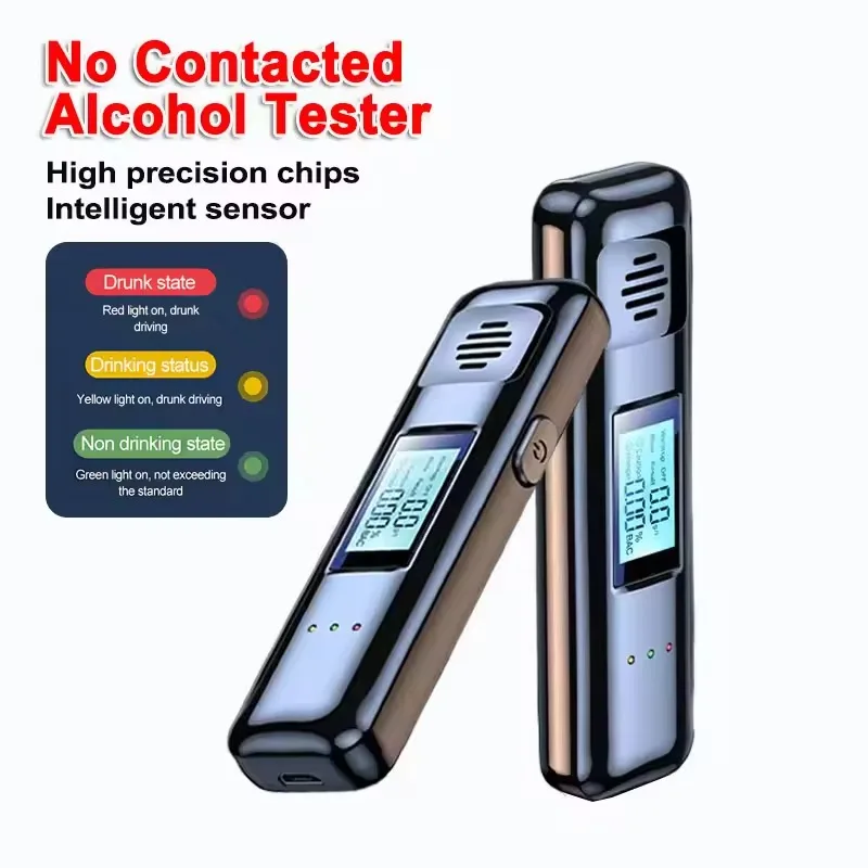 Non-Contact Breath Alcohol Tester with LCD Digital Display Alcohol Meter Accuracy Breathalyzer Diagnostic Tool Type C Charging
