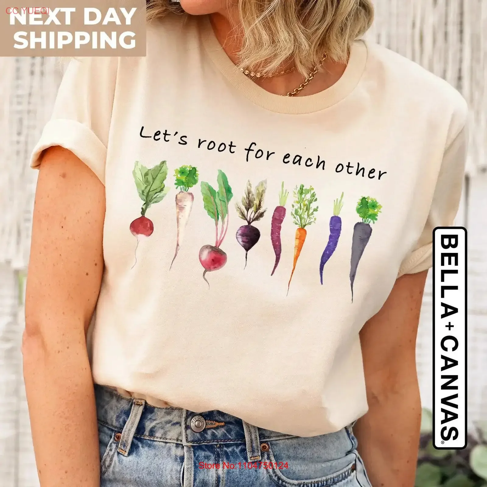 Let's Root for Each Other And Watch Grow T Shirt Gardening Vegetable Plant Lady Women vintage Washed streetwear Comfortable