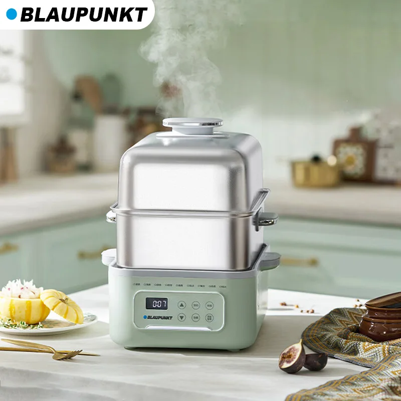 BLAUPUNKT Electric Steamer Cooker 13.5L Stainless Steel Food Steamer Machine 9 Function Menus For Home Kitchen 24H Reservation