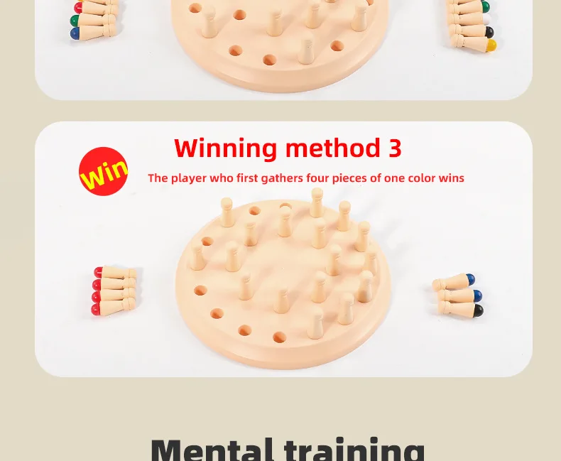 Imitation Wooden Memory Match Stick Chess Color Game Board Puzzles Montessori Educational Toy Cognitive Ability Learning Toys