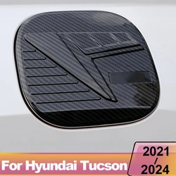 Carbon Exterior Car Fuel Tank Pad Gas Oil Cap Cover Sticker Protector For Hyundai Tucson 2021-2023 2024 NX4 Hybrid Accessories