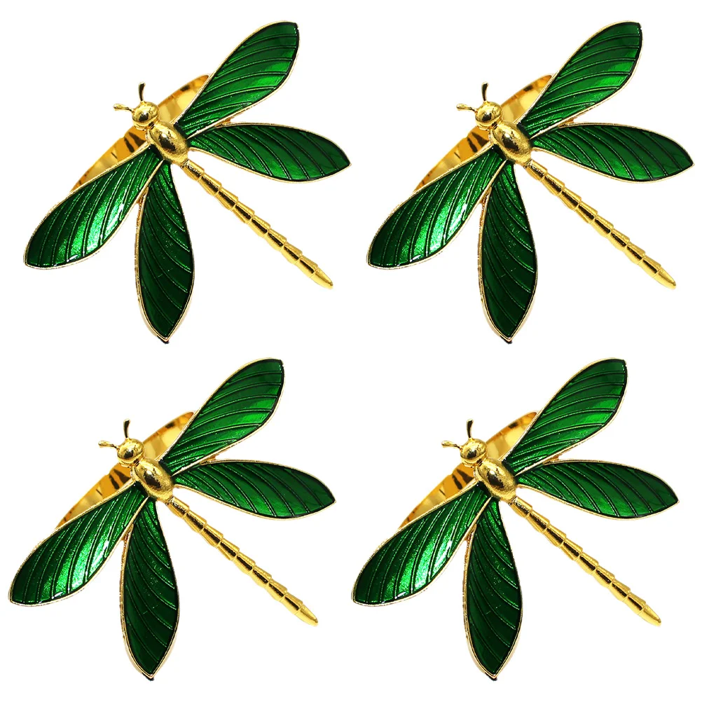 

4Pcs Decorative Napkin Rings Creative Metal Napkin Buckles for Dining Table Decor Holiday Party Wedding Decoration