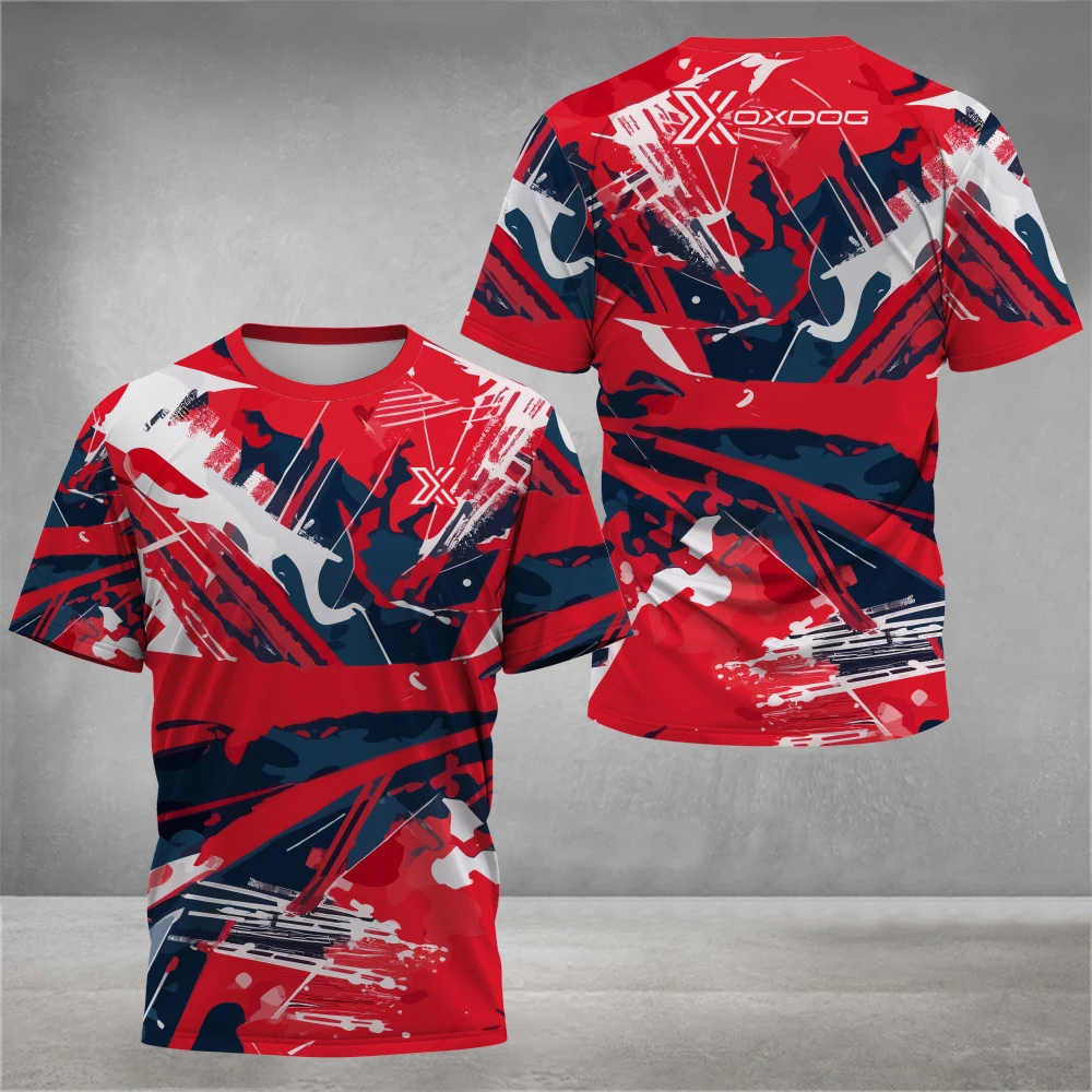 Fashion 3D Tie-Dye Print T Shirt For Men Summer Quick Dry Short Sleeve Outdoor Tennis Sports T-Shirt Casual Breathable Loose Top image 2
