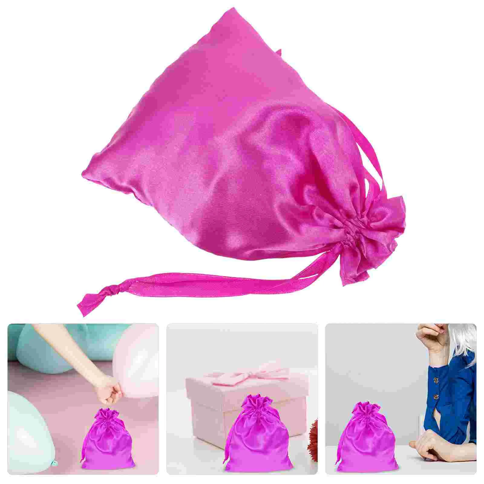 10 Pcs Packaging Bags Storage Organizer for Multiple Wigs Hair with Drawstring Rosy Travel