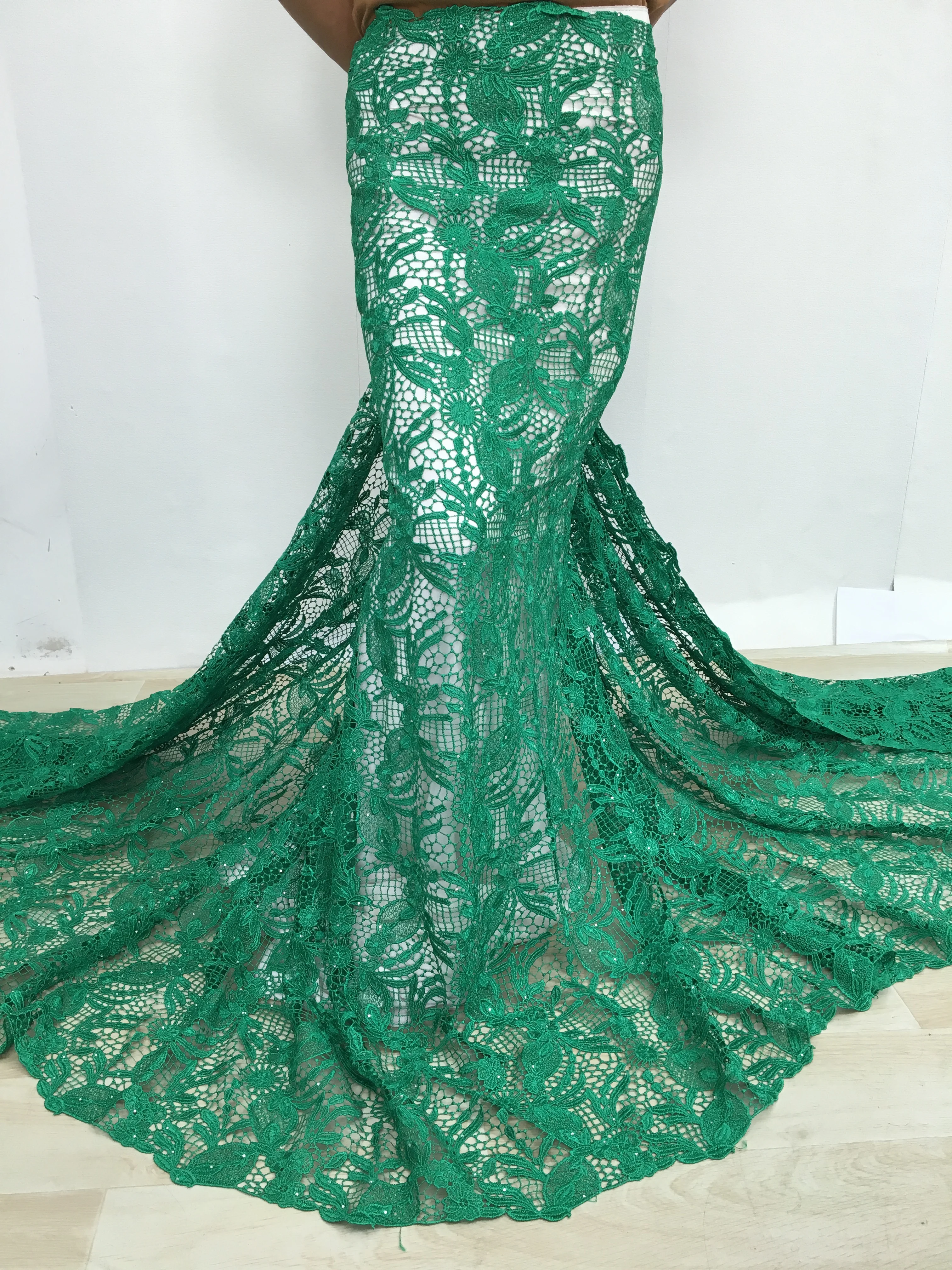Kalume 2026 High Quality Embroidery French Guipure Cord Lace Fabric African Lace Fabric for Nigerian Wedding Dresses F3630