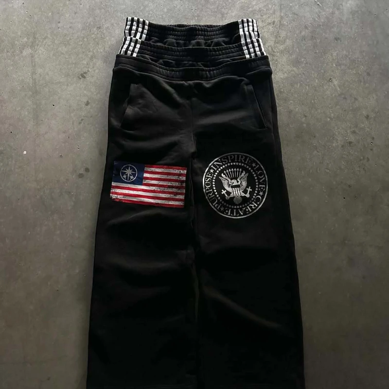 

Y2K Punk Casual Personalized Printed Pants ins Cross border Millennium European and American Trendy Fashion Pants