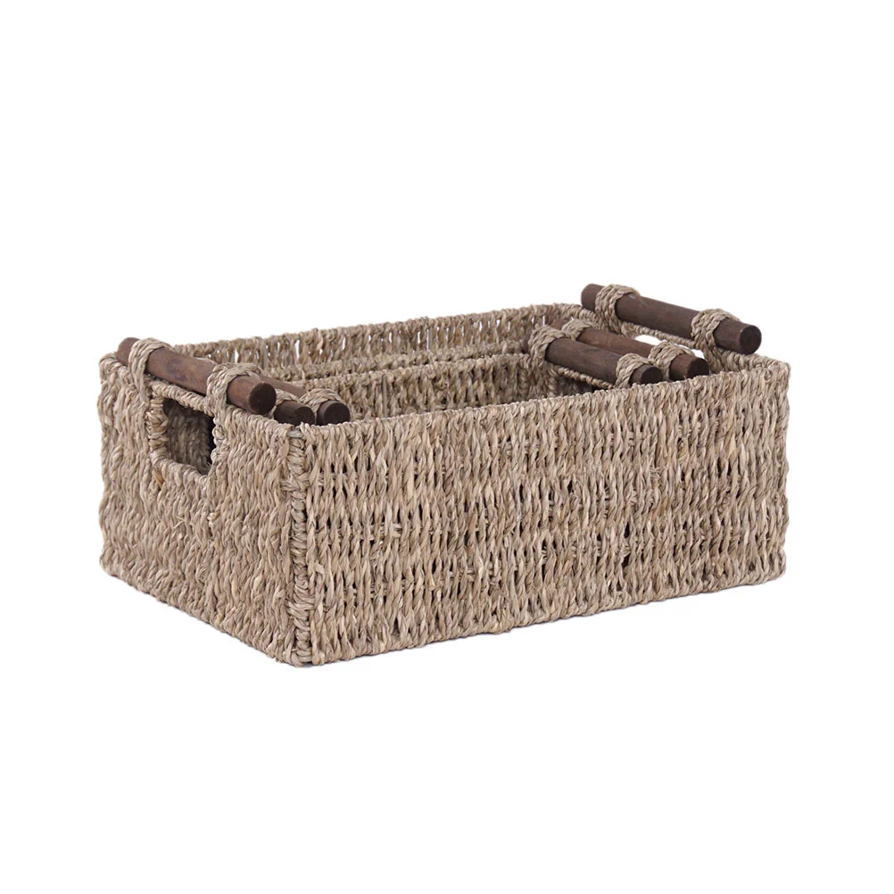 Rattan Storage Basket Photo Prop Small Baskets Box Bedroom Toilet Sundries Organizer Aquatic Plants Toiletries White