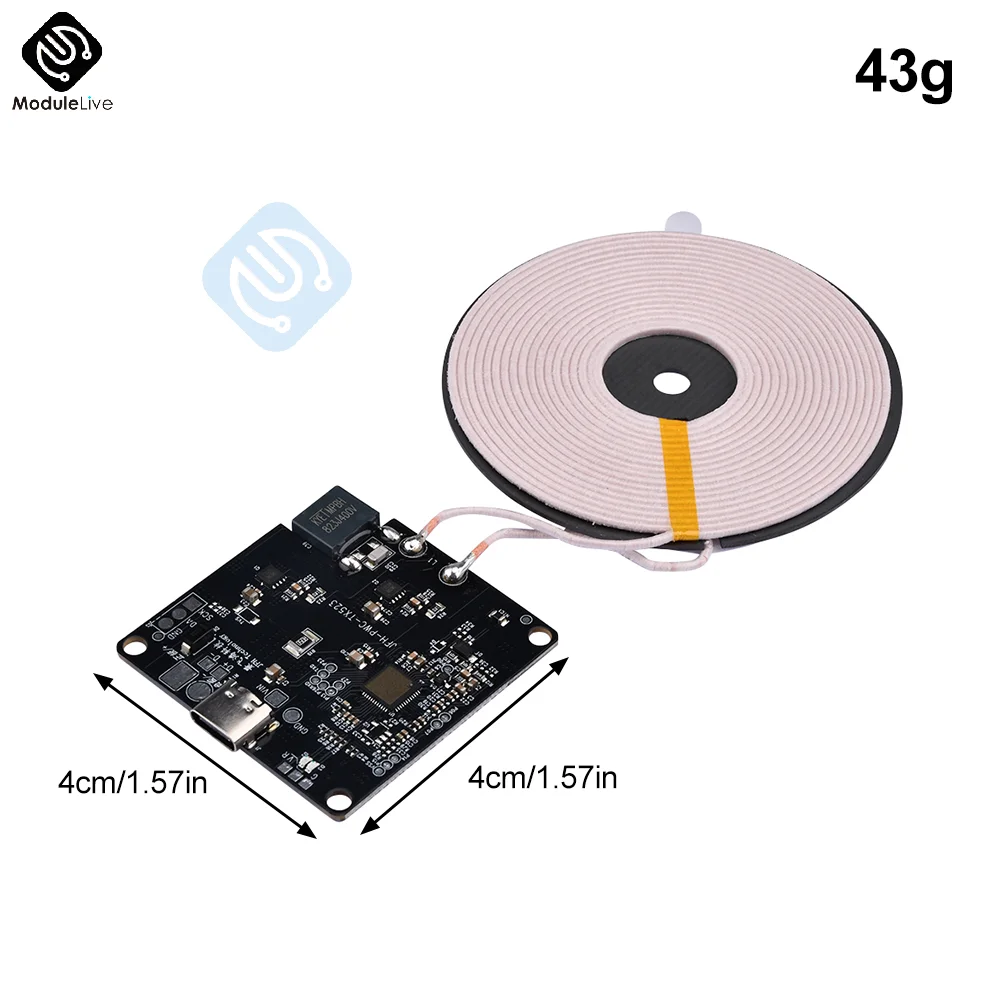 Imagem -02 - Módulo de Carregador sem Fio Invisível 13 mm Placa-mãe de Carregamento sem Fio de Longa Distância Faça Você Mesmo Carregador sem Fio Bobina qi Novo