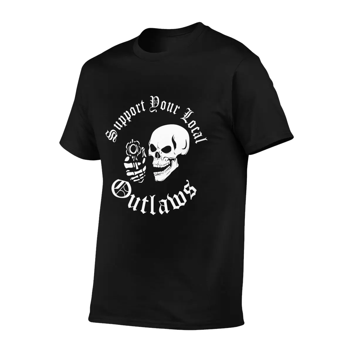 S Support Your Local Outlaws Biker Motorcycle Mc Skull T-shirt Tee Shirt Unisex All-Match