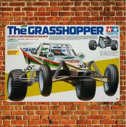 Metalowy plakat tablica do znak blaszany samochodów Rc Tamiya pasikonik Buggy Boxart