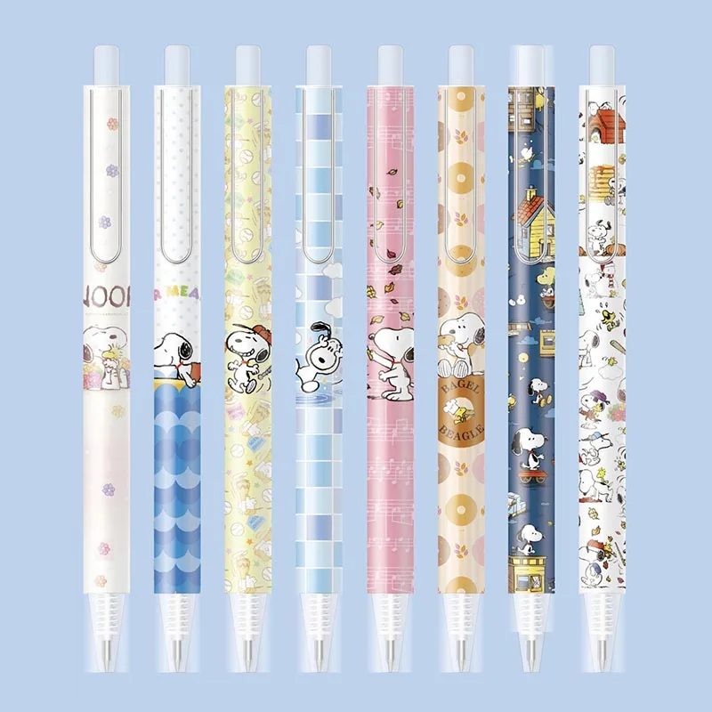 

24pcs/lot Kawaii Snoopy Press Gel Pen Cute 0.5mm Black Ink Signature Pens Promotional Gift Office School Supplies