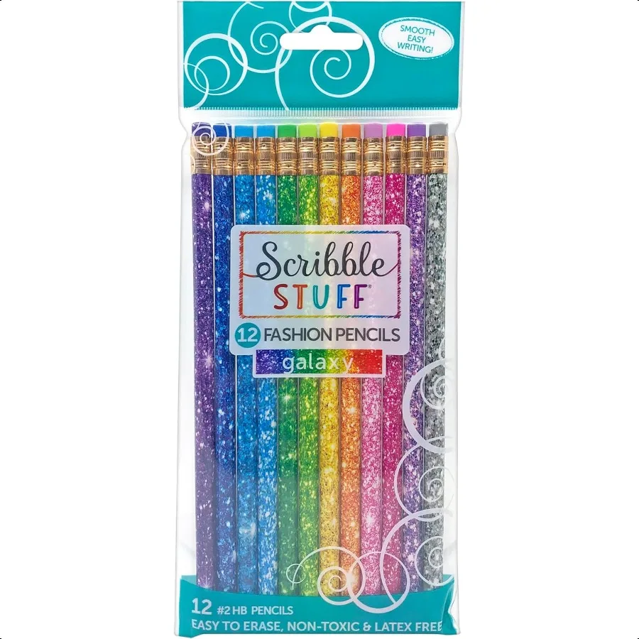 

Модный карандаш Scribble Stuff с радужным блеском Galaxy Edition, незатачиваемые карандаши «Назад в школу», 12 шт.