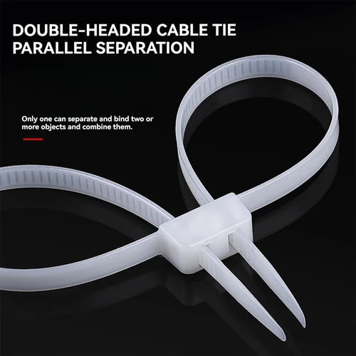 Imagen 2 del producto 2/20 piezas 27,5 ""esposas de plástico de policía de alta calidad bridas de Cable autoblocantes flexibles bridas de Cable de nailon resistente de doble cabeza