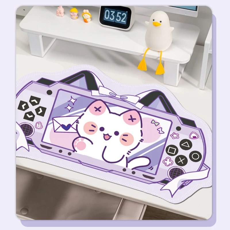 Kawaii Gaming Keysboard Mouse Pad Large  Cute Cat Ears Mousepads Non-slip Mouse Pads for PC Compute Laptop Desktop Decorations