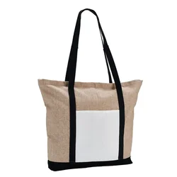 High-capacity Sublimation Blank Reusable Beach Shopping Bag Canvas Casual Women's Shoulder Travel Bags For Heat Press Transfer